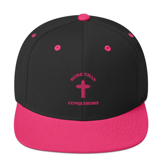 Black & Neon Pink Snapback Cap