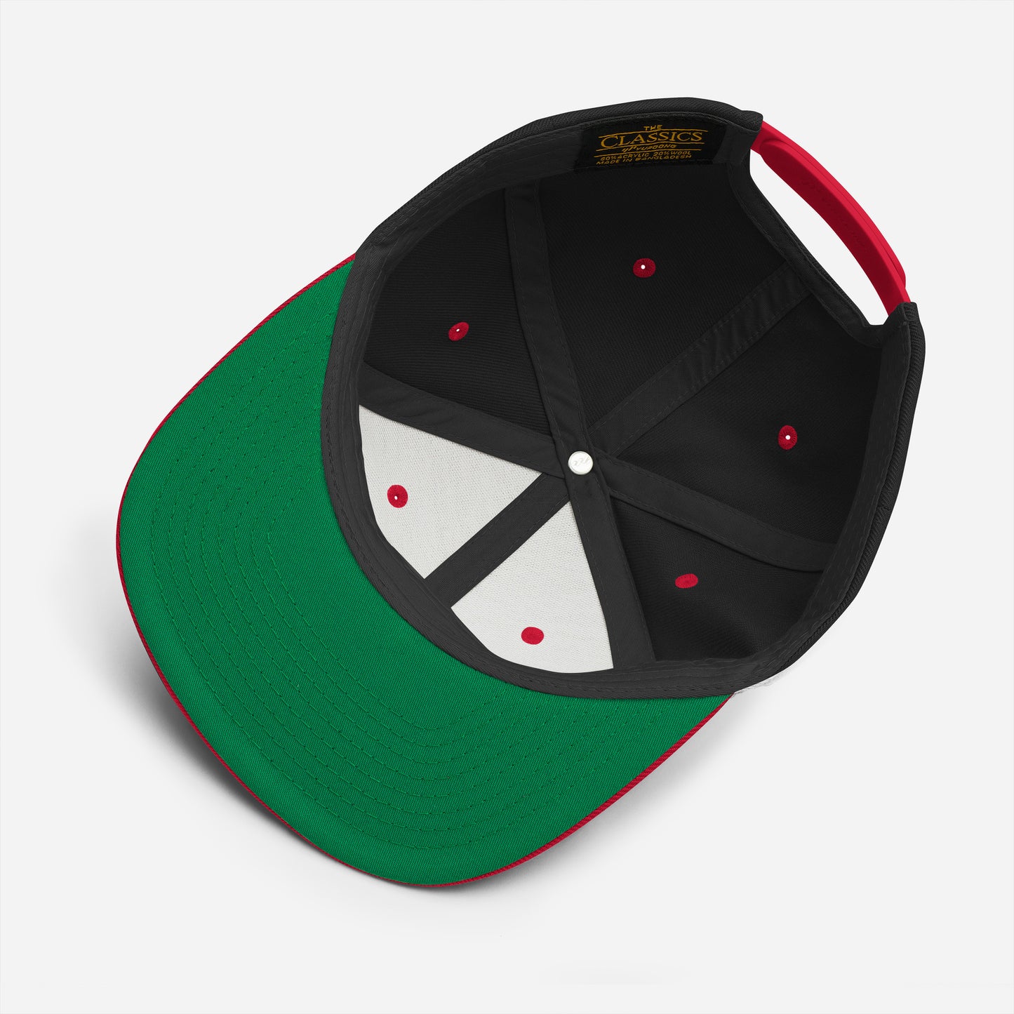 MORE THAN CONQUERORS Black & Red Snapback Cap