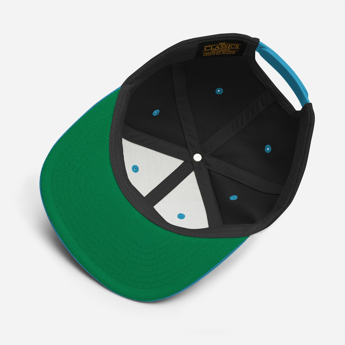 MORE THAN CONQUEROR Black & Teal Snapback Cap