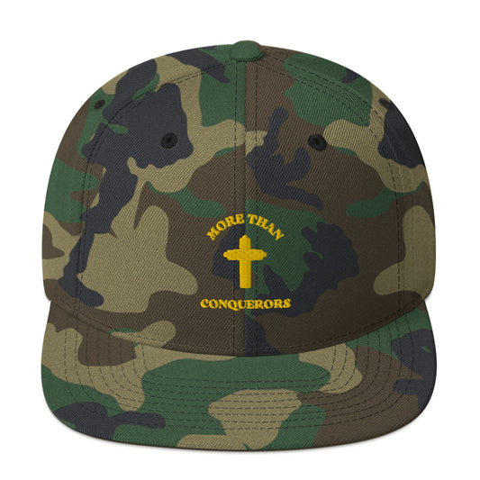 Faith Lane Gear - Green Camo Snapback MORE THAN CONQUERORS Cap