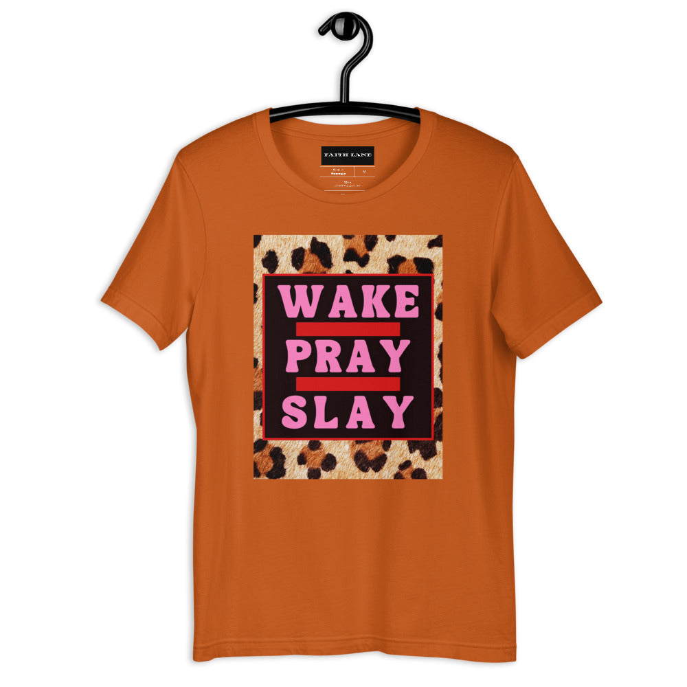 Faith Lane Short-Sleeve Unisex T-Shirt - Wake Pray Slay