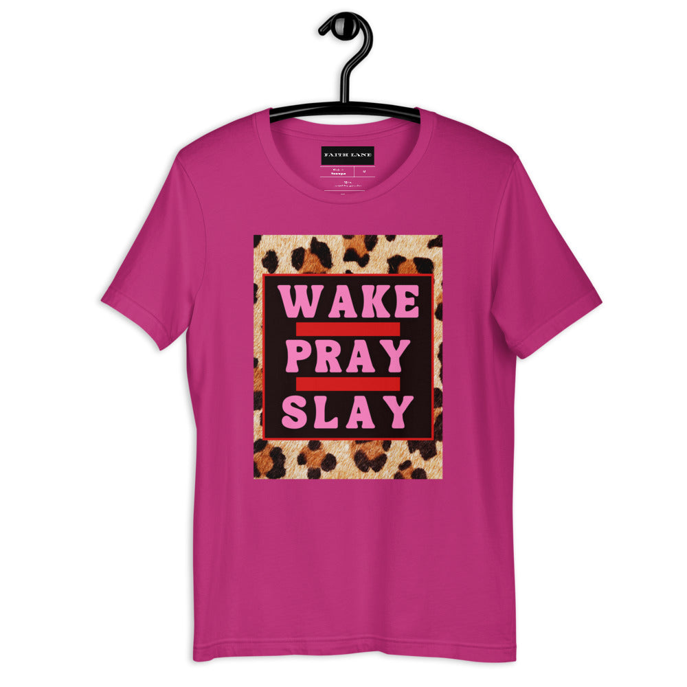 Faith Lane Short-Sleeve Unisex T-Shirt - Wake Pray Slay