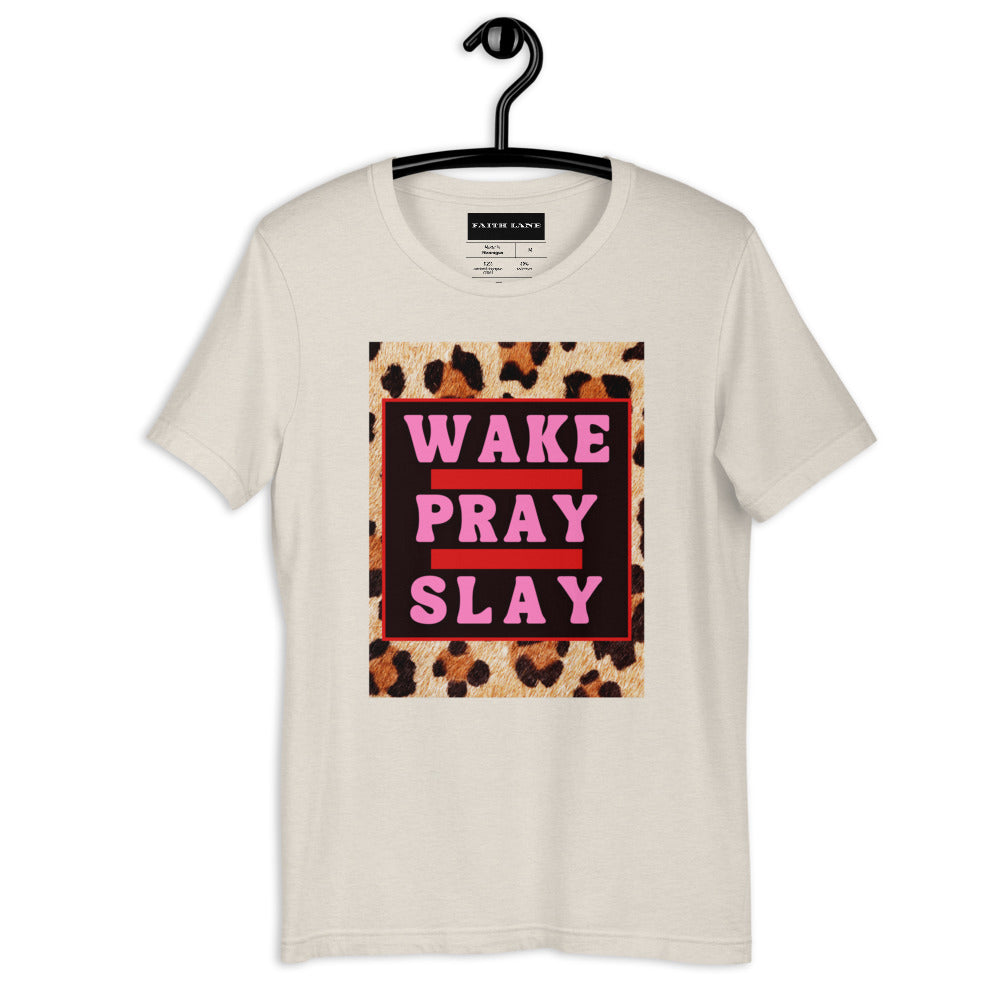 Faith Lane Short-Sleeve Unisex T-Shirt - Wake Pray Slay